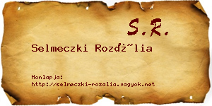 Selmeczki Rozália névjegykártya